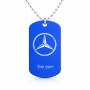 שרשרת דיסקיט מאלומיניום בעיצוב אישי עם השם שלך בעיצוב מרצדס-בנץ גודל הדיסקיט 2.9 × 5 ס"מ