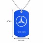 שרשרת דיסקיט מאלומיניום בעיצוב אישי עם השם שלך בעיצוב מרצדס-בנץ גודל הדיסקיט 2.9 × 5 ס"מ