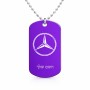 שרשרת דיסקיט מאלומיניום בעיצוב אישי עם השם שלך בעיצוב מרצדס-בנץ גודל הדיסקיט 2.9 × 5 ס"מ
