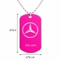 שרשרת דיסקיט מאלומיניום בעיצוב אישי עם השם שלך בעיצוב מרצדס-בנץ גודל הדיסקיט 2.9 × 5 ס"מ