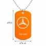שרשרת דיסקיט מאלומיניום בעיצוב אישי עם השם שלך בעיצוב מרצדס-בנץ גודל הדיסקיט 2.9 × 5 ס"מ