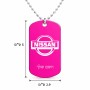 שרשרת דיסקיט מאלומיניום בעיצוב אישי עם השם שלך בעיצוב ניסאן גודל הדיסקיט 2.9 × 5 ס"מ
