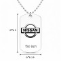 שרשרת דיסקיט מאלומיניום בעיצוב אישי עם השם שלך בעיצוב ניסאן גודל הדיסקיט 2.9 × 5 ס"מ