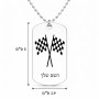 שרשרת דיסקיט מאלומיניום בעיצוב אישי עם השם שלך בעיצוב דגל המירוץ גודל הדיסקיט 2.9 × 5 ס"מ