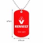 שרשרת דיסקיט מאלומיניום בעיצוב אישי עם השם שלך בעיצוב רנו גודל הדיסקיט 2.9 × 5 ס"מ