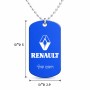 שרשרת דיסקיט מאלומיניום בעיצוב אישי עם השם שלך בעיצוב רנו גודל הדיסקיט 2.9 × 5 ס"מ
