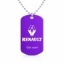 שרשרת דיסקיט מאלומיניום בעיצוב אישי עם השם שלך בעיצוב רנו גודל הדיסקיט 2.9 × 5 ס"מ