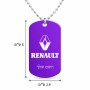 שרשרת דיסקיט מאלומיניום בעיצוב אישי עם השם שלך בעיצוב רנו גודל הדיסקיט 2.9 × 5 ס"מ