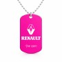 שרשרת דיסקיט מאלומיניום בעיצוב אישי עם השם שלך בעיצוב רנו גודל הדיסקיט 2.9 × 5 ס"מ