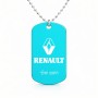שרשרת דיסקיט מאלומיניום בעיצוב אישי עם השם שלך בעיצוב רנו גודל הדיסקיט 2.9 × 5 ס"מ