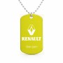 שרשרת דיסקיט מאלומיניום בעיצוב אישי עם השם שלך בעיצוב רנו גודל הדיסקיט 2.9 × 5 ס"מ