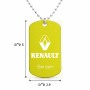 שרשרת דיסקיט מאלומיניום בעיצוב אישי עם השם שלך בעיצוב רנו גודל הדיסקיט 2.9 × 5 ס"מ