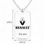 שרשרת דיסקיט מאלומיניום בעיצוב אישי עם השם שלך בעיצוב רנו גודל הדיסקיט 2.9 × 5 ס"מ