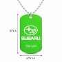 שרשרת דיסקיט מאלומיניום בעיצוב אישי עם השם שלך בעיצוב סובארו גודל הדיסקיט 2.9 × 5 ס"מ