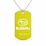 שרשרת דיסקיט מאלומיניום בעיצוב אישי עם השם שלך בעיצוב סובארו גודל הדיסקיט 2.9 × 5 ס"מ