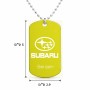 שרשרת דיסקיט מאלומיניום בעיצוב אישי עם השם שלך בעיצוב סובארו גודל הדיסקיט 2.9 × 5 ס"מ