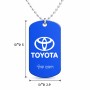 שרשרת דיסקיט מאלומיניום בעיצוב אישי עם השם שלך בעיצוב טויוטה גודל הדיסקיט 2.9 × 5 ס"מ