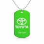 שרשרת דיסקיט מאלומיניום בעיצוב אישי עם השם שלך בעיצוב טויוטה גודל הדיסקיט 2.9 × 5 ס"מ