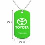 שרשרת דיסקיט מאלומיניום בעיצוב אישי עם השם שלך בעיצוב טויוטה גודל הדיסקיט 2.9 × 5 ס"מ