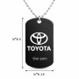 שרשרת דיסקיט מאלומיניום בעיצוב אישי עם השם שלך בעיצוב טויוטה גודל הדיסקיט 2.9 × 5 ס"מ