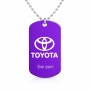 שרשרת דיסקיט מאלומיניום בעיצוב אישי עם השם שלך בעיצוב טויוטה גודל הדיסקיט 2.9 × 5 ס"מ