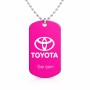 שרשרת דיסקיט מאלומיניום בעיצוב אישי עם השם שלך בעיצוב טויוטה גודל הדיסקיט 2.9 × 5 ס"מ