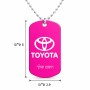 שרשרת דיסקיט מאלומיניום בעיצוב אישי עם השם שלך בעיצוב טויוטה גודל הדיסקיט 2.9 × 5 ס"מ