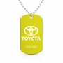 שרשרת דיסקיט מאלומיניום בעיצוב אישי עם השם שלך בעיצוב טויוטה גודל הדיסקיט 2.9 × 5 ס"מ