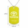 שרשרת דיסקיט מאלומיניום בעיצוב אישי עם השם שלך בעיצוב טויוטה גודל הדיסקיט 2.9 × 5 ס"מ