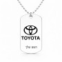 שרשרת דיסקיט מאלומיניום בעיצוב אישי עם השם שלך בעיצוב טויוטה גודל הדיסקיט 2.9 × 5 ס"מ
