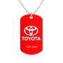 שרשרת דיסקיט מאלומיניום בעיצוב אישי עם השם שלך בעיצוב טויוטה גודל הדיסקיט 2.9 × 5 ס"מ