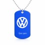 שרשרת דיסקיט מאלומיניום בעיצוב אישי עם השם שלך בעיצוב פולקסווגן גודל הדיסקיט 2.9 × 5 ס"מ