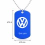 שרשרת דיסקיט מאלומיניום בעיצוב אישי עם השם שלך בעיצוב פולקסווגן גודל הדיסקיט 2.9 × 5 ס"מ