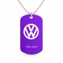 שרשרת דיסקיט מאלומיניום בעיצוב אישי עם השם שלך בעיצוב פולקסווגן גודל הדיסקיט 2.9 × 5 ס"מ