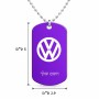 שרשרת דיסקיט מאלומיניום בעיצוב אישי עם השם שלך בעיצוב פולקסווגן גודל הדיסקיט 2.9 × 5 ס"מ