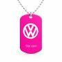 שרשרת דיסקיט מאלומיניום בעיצוב אישי עם השם שלך בעיצוב פולקסווגן גודל הדיסקיט 2.9 × 5 ס"מ