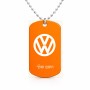 שרשרת דיסקיט מאלומיניום בעיצוב אישי עם השם שלך בעיצוב פולקסווגן גודל הדיסקיט 2.9 × 5 ס"מ