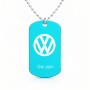 שרשרת דיסקיט מאלומיניום בעיצוב אישי עם השם שלך בעיצוב פולקסווגן גודל הדיסקיט 2.9 × 5 ס"מ