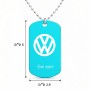 שרשרת דיסקיט מאלומיניום בעיצוב אישי עם השם שלך בעיצוב פולקסווגן גודל הדיסקיט 2.9 × 5 ס"מ