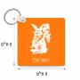 מחזיק מפתחות בצורת ריבוע בעיצוב אישי עם השם שלך בעיצוב ארנב מחזיק גזר גודל המחזיק 5 × 5 ס"מ