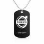 שרשרת דיסקיט מאלומיניום בעיצוב אישי עם השם שלך בעיצוב וולוו גודל הדיסקיט 2.9 × 5 ס"מ