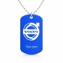 שרשרת דיסקיט מאלומיניום בעיצוב אישי עם השם שלך בעיצוב וולוו גודל הדיסקיט 2.9 × 5 ס"מ