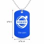 שרשרת דיסקיט מאלומיניום בעיצוב אישי עם השם שלך בעיצוב וולוו גודל הדיסקיט 2.9 × 5 ס"מ