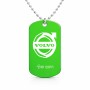 שרשרת דיסקיט מאלומיניום בעיצוב אישי עם השם שלך בעיצוב וולוו גודל הדיסקיט 2.9 × 5 ס"מ
