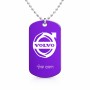 שרשרת דיסקיט מאלומיניום בעיצוב אישי עם השם שלך בעיצוב וולוו גודל הדיסקיט 2.9 × 5 ס"מ