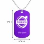 שרשרת דיסקיט מאלומיניום בעיצוב אישי עם השם שלך בעיצוב וולוו גודל הדיסקיט 2.9 × 5 ס"מ