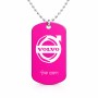 שרשרת דיסקיט מאלומיניום בעיצוב אישי עם השם שלך בעיצוב וולוו גודל הדיסקיט 2.9 × 5 ס"מ