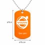 שרשרת דיסקיט מאלומיניום בעיצוב אישי עם השם שלך בעיצוב וולוו גודל הדיסקיט 2.9 × 5 ס"מ