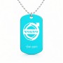 שרשרת דיסקיט מאלומיניום בעיצוב אישי עם השם שלך בעיצוב וולוו גודל הדיסקיט 2.9 × 5 ס"מ