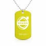 שרשרת דיסקיט מאלומיניום בעיצוב אישי עם השם שלך בעיצוב וולוו גודל הדיסקיט 2.9 × 5 ס"מ